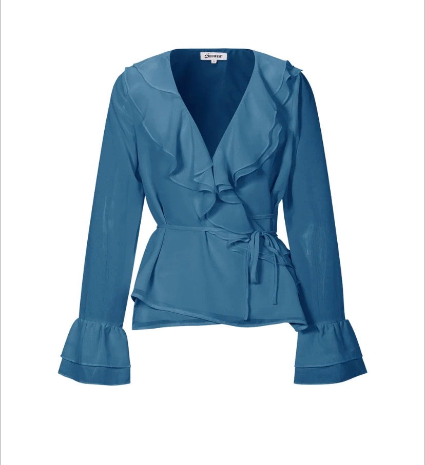 Ruffle top petrol