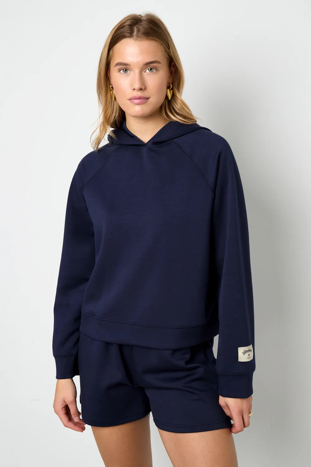 Hoodie Flora blauw