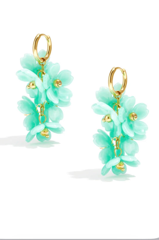 Oorbellen drops turquoise