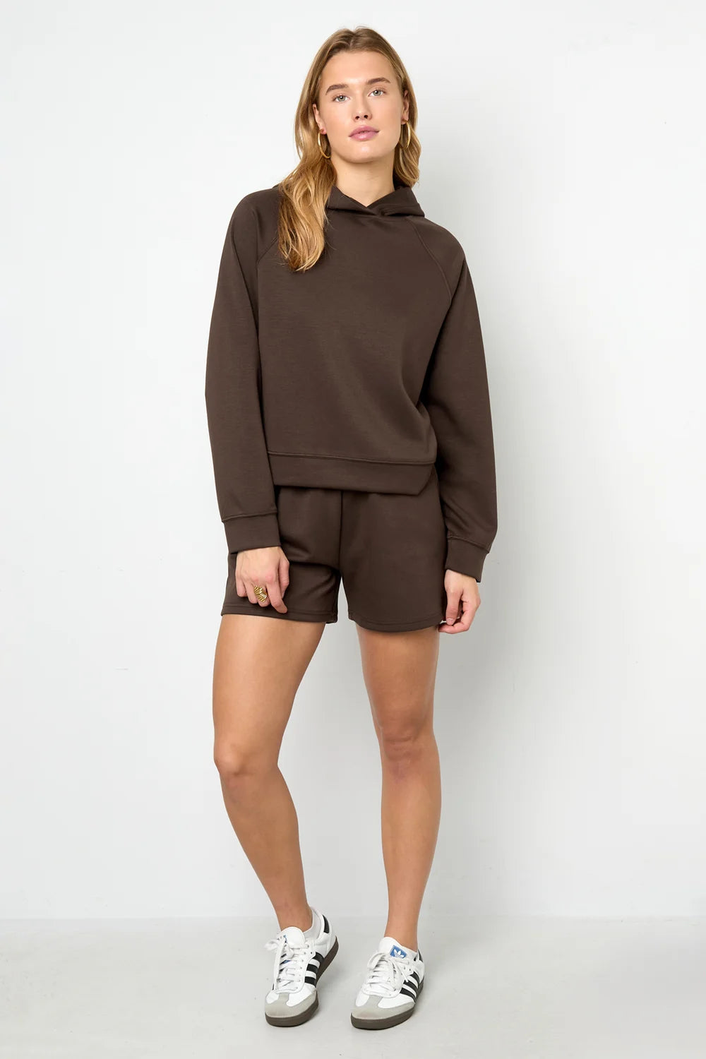 Hoodie Flora bruin