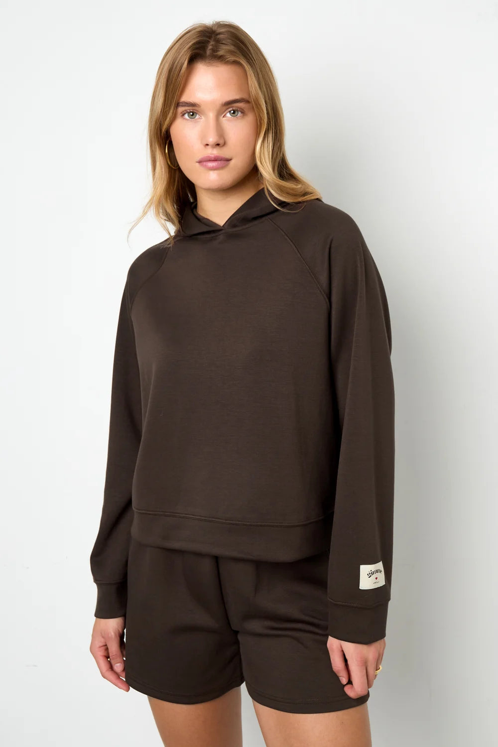 Hoodie Flora bruin