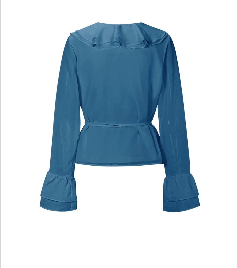 Ruffle top petrol