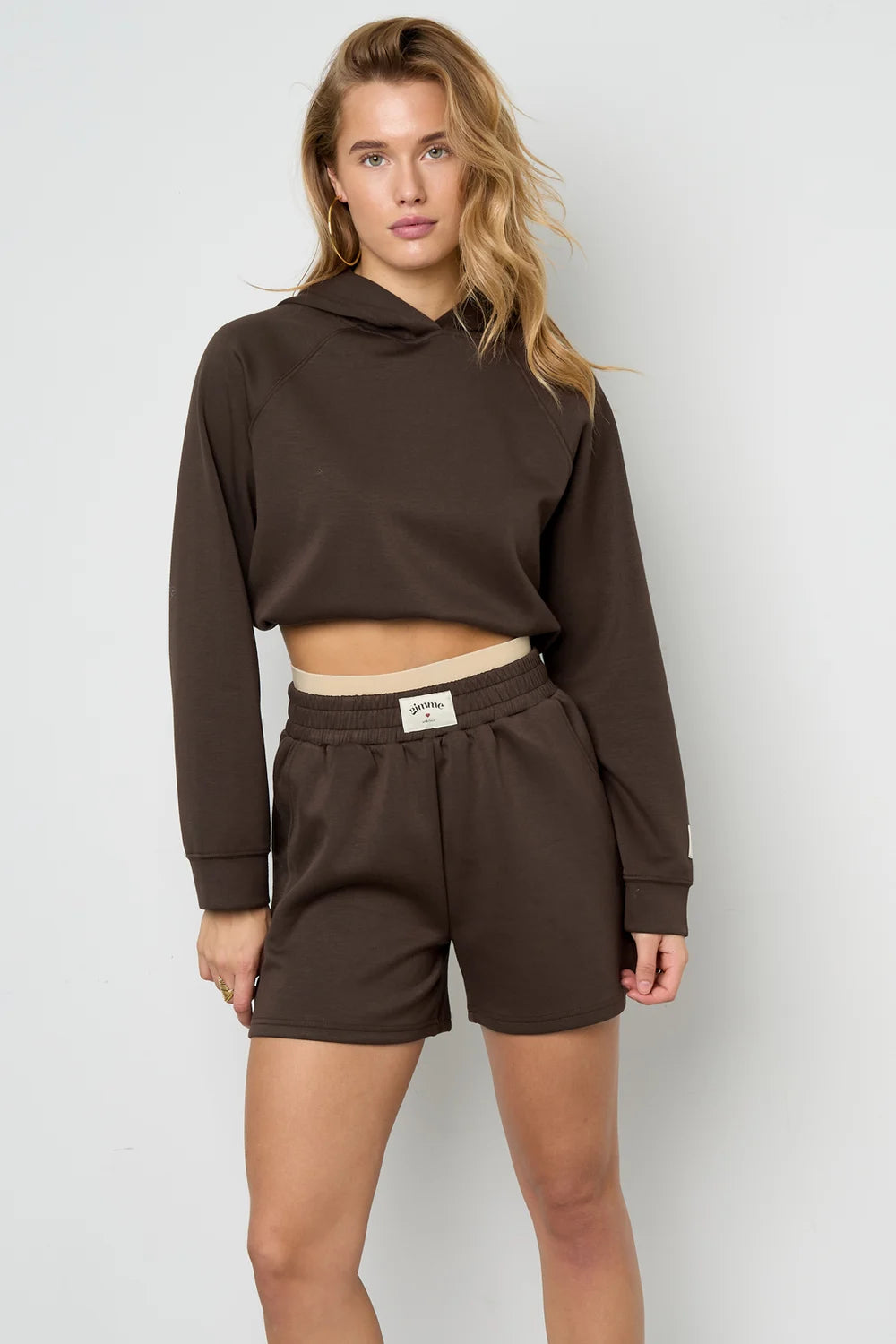 Hoodie Flora bruin