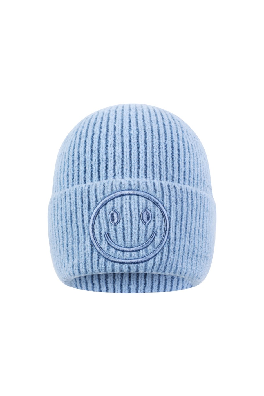 Smiley muts lichtblauw