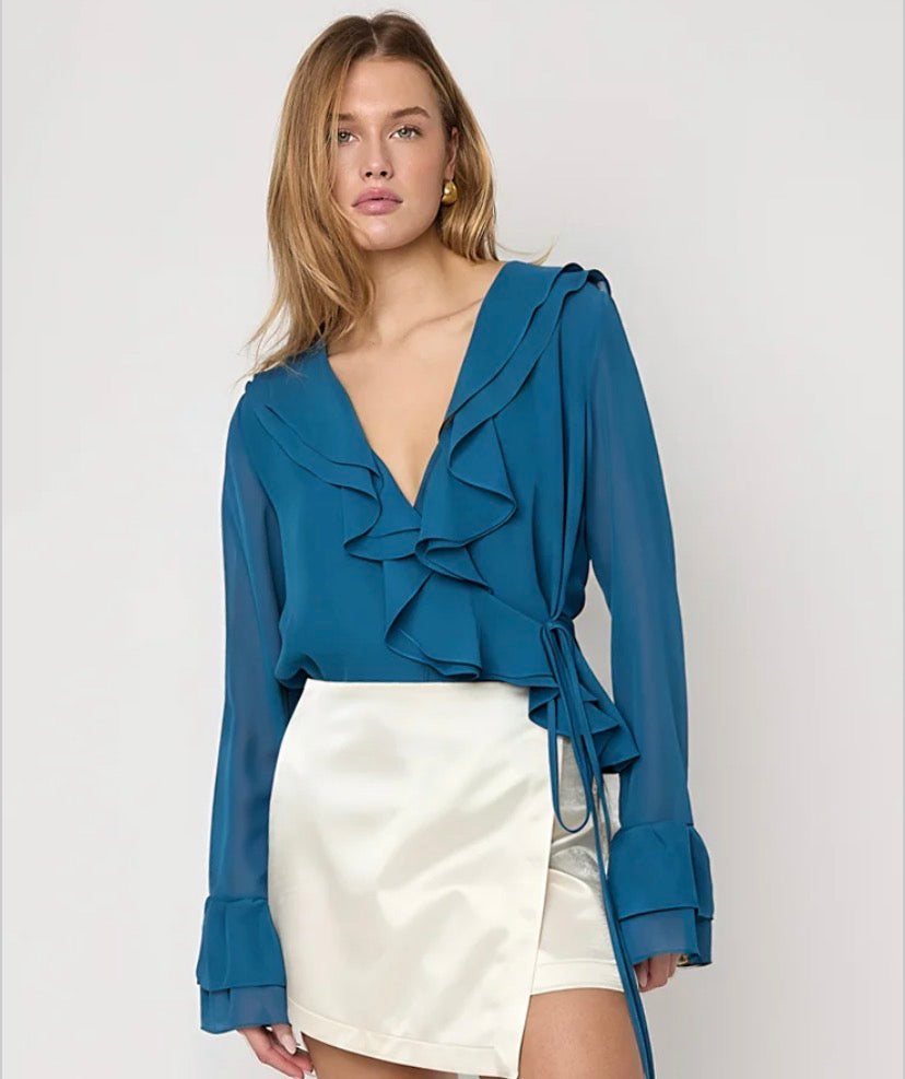 Ruffle top petrol