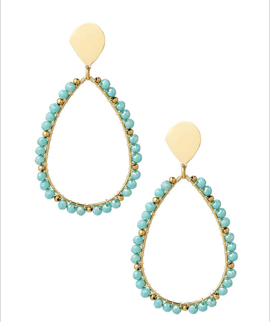 Oorbellen Beads blue