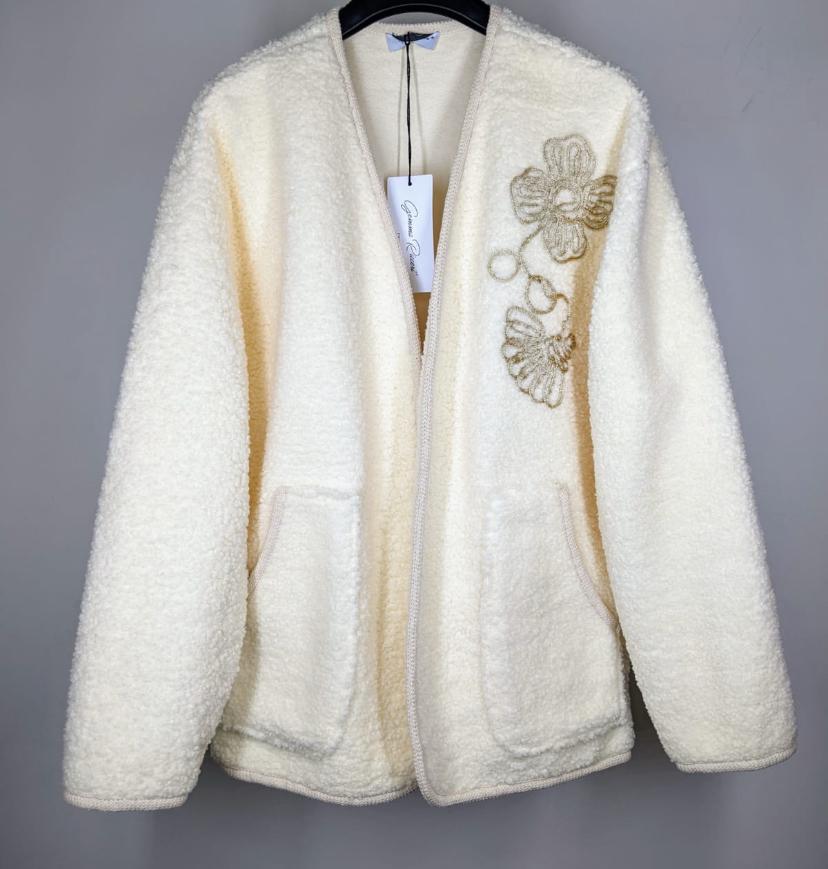 Teddy vest jasje Claudia | kleur crème wit